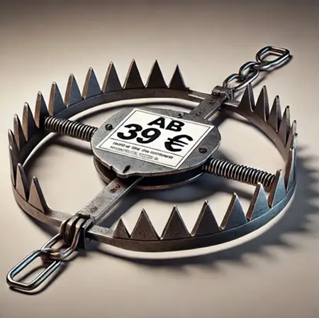 Bärenfalle als Symbol für Lockvogelpreise und Notdienstabzocke