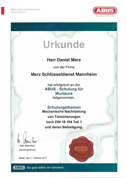 Türsicherung Mannheimer Öffnungsdienst